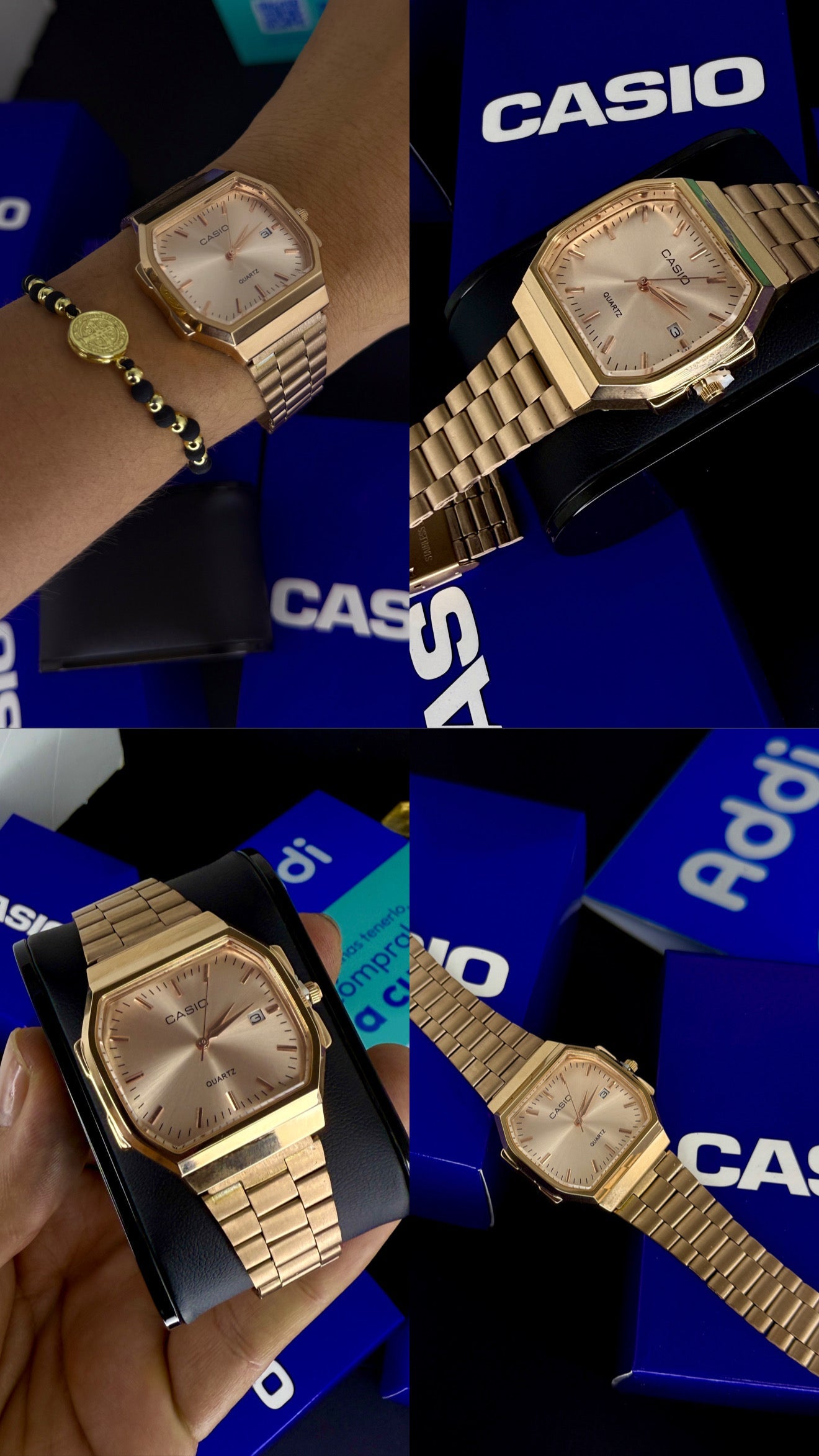 CASIO UNISEX RETRO VINTAGE F-91 ANALOGO-ORO ROSA