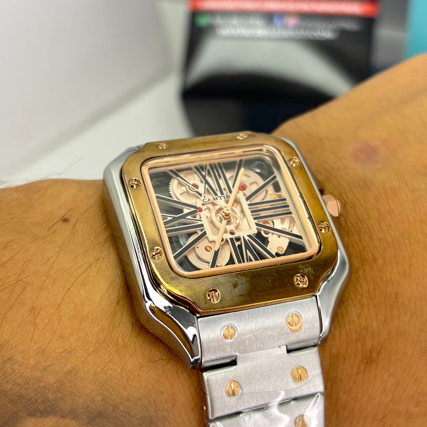 CARTIER SKELETON SANTOS PARA HOMBRE REF-POR