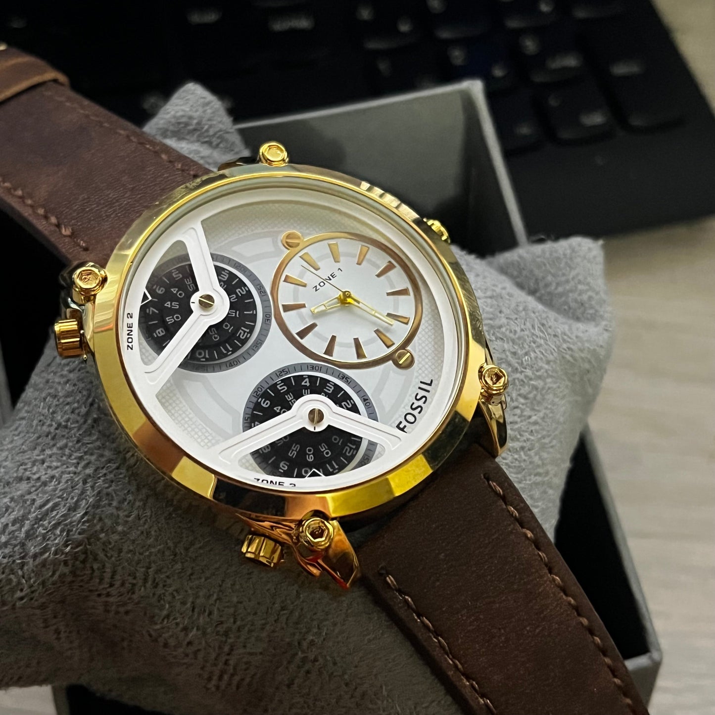 FOSSIL PARA HOMBRE 3 MAQUINARIA PULSO DE CUERO REF-CDB