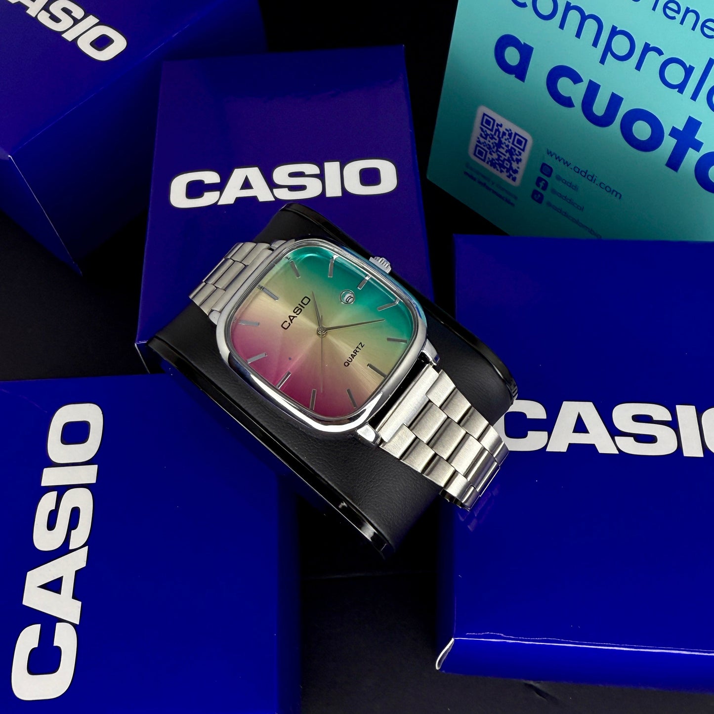 CASIO UNISEX RETRO TORNASOL ANALOGO-PLATEADO