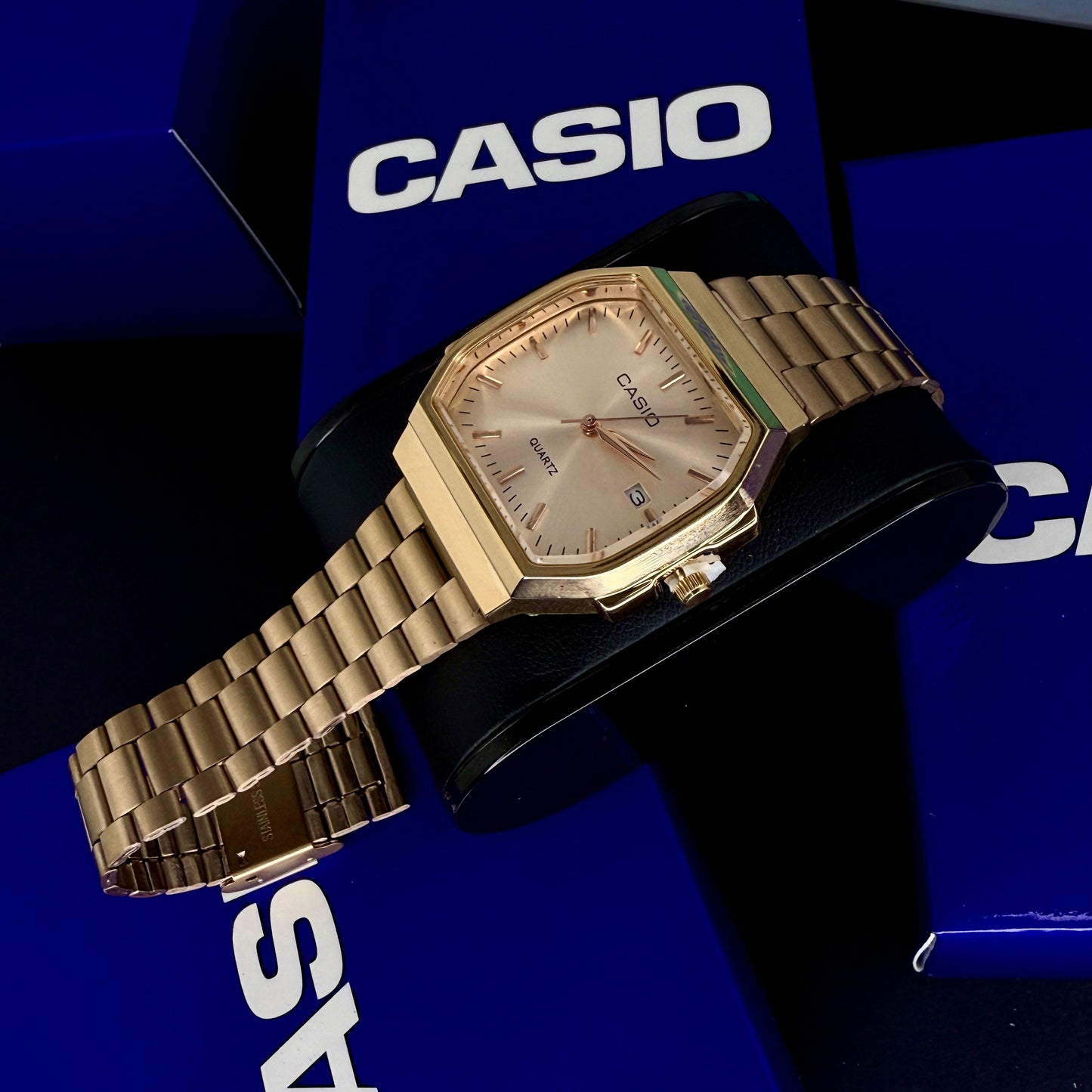 CASIO UNISEX RETRO VINTAGE F-91 ANALOGO-ORO ROSA
