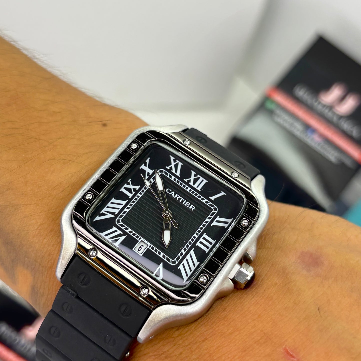 CARTIER DO´SANTOS GOMA PARA HOMBRE REF-NPN