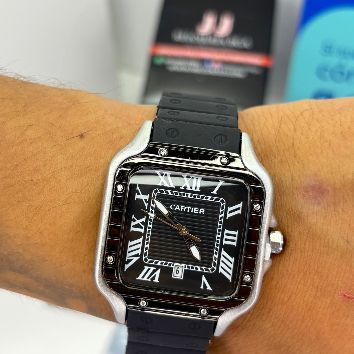 CARTIER DO´SANTOS GOMA PARA HOMBRE REF-NPN