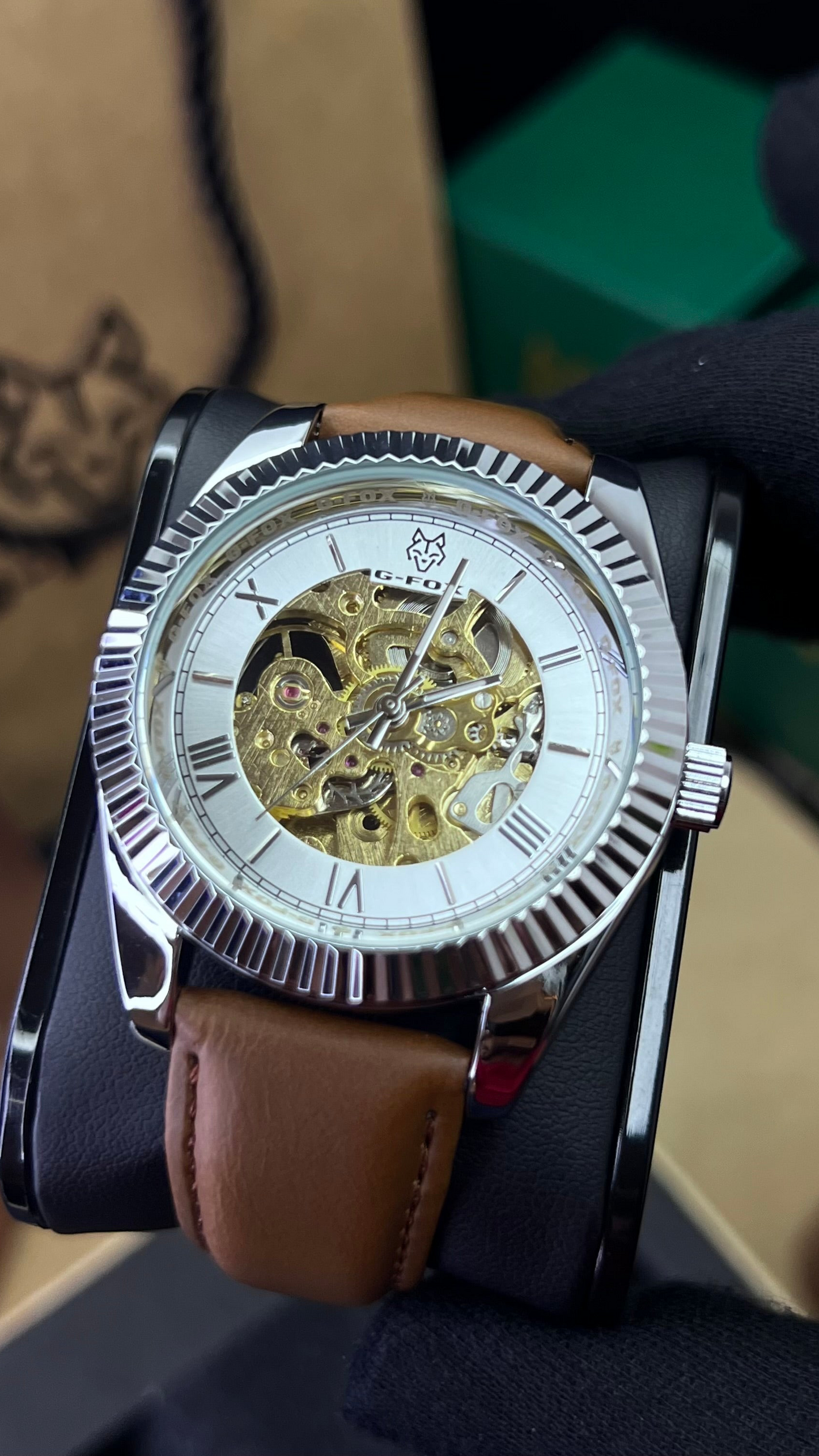 G FOX ORIGINAL x RLX SUMERGIBLE PARA HOMBRE AUTOMATICO REF-PRESIDENT 22013-CPB