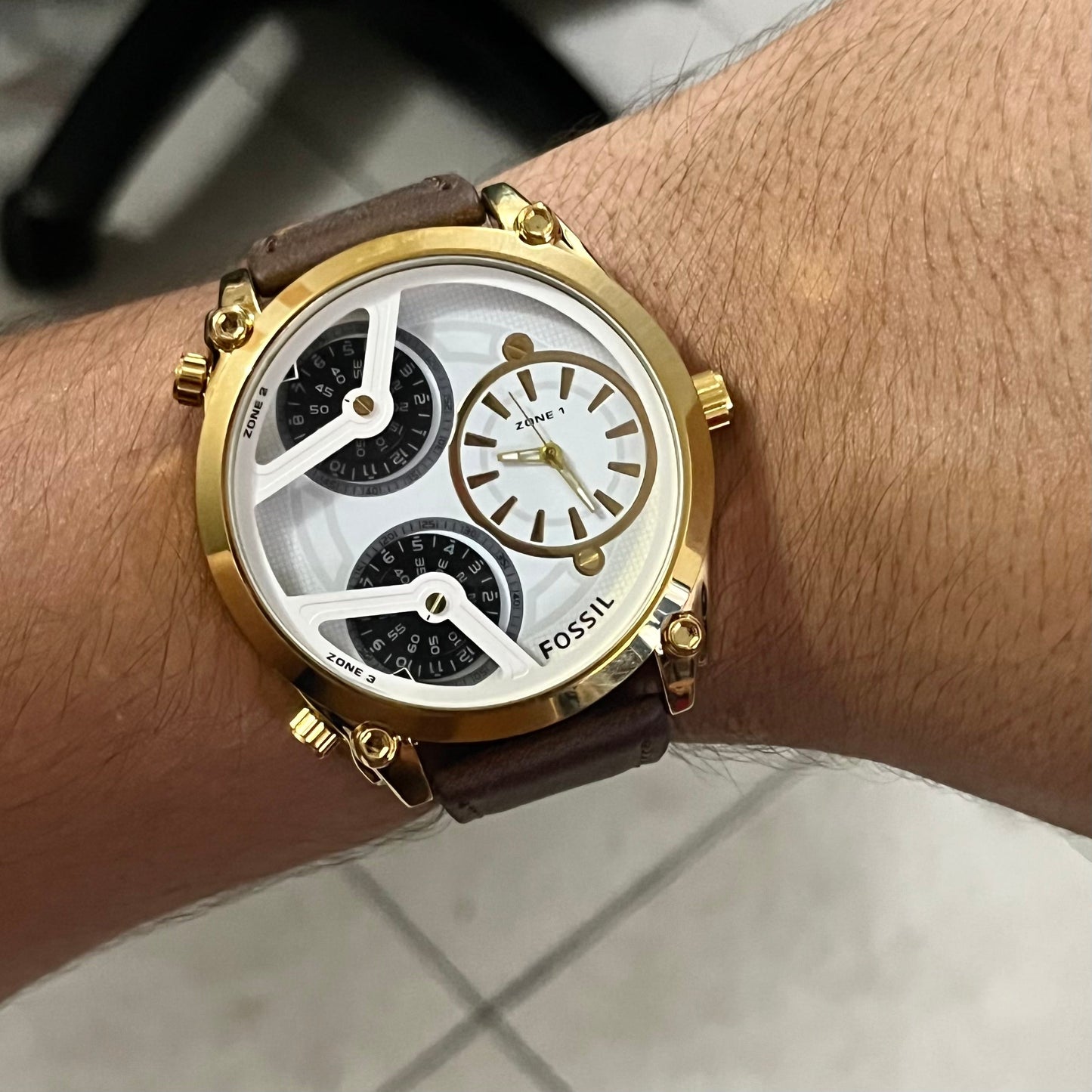 FOSSIL PARA HOMBRE 3 MAQUINARIA PULSO DE CUERO REF-CDB