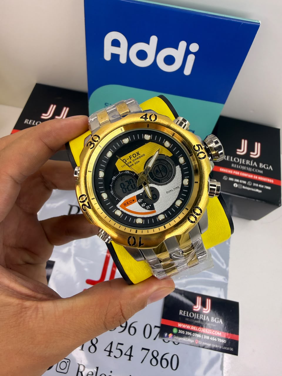 G FOX ORIGINAL DOBLE HORA POR INVICTA SUMERGIBLE PARA HOMBRE REF-1976-BD