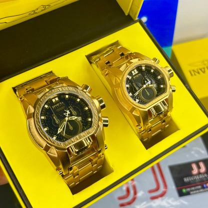 PAREJA  INVICTA BOLT ZEUS ACERO HOMBRE Y DAMAREF-DN