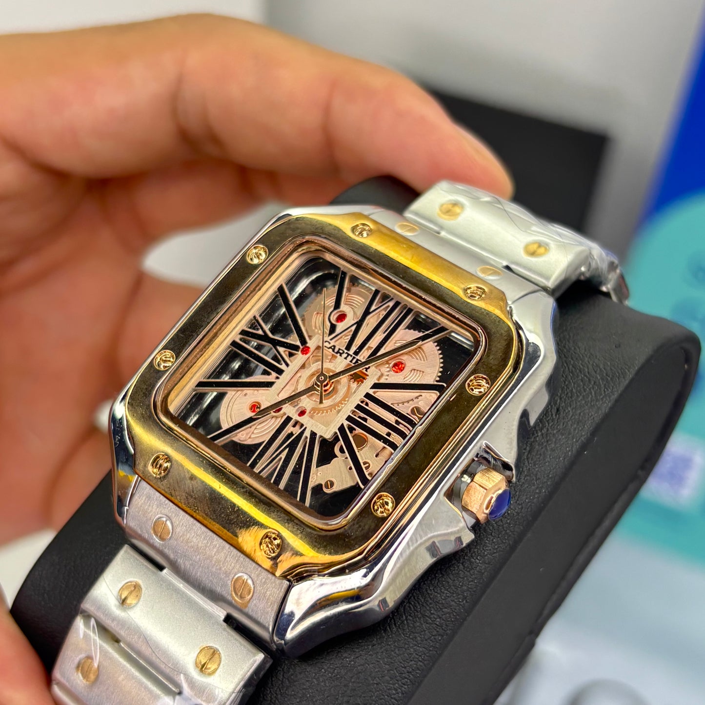 CARTIER SKELETON SANTOS PARA HOMBRE REF-POR