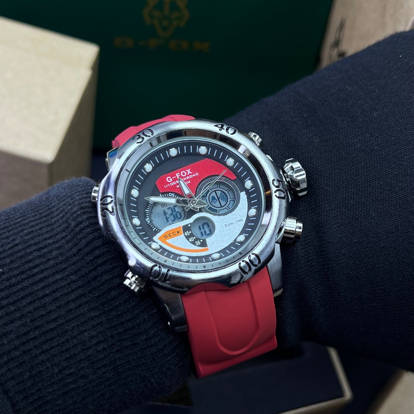 G FOX ORIGINAL DOBLE HORA POR INVICTA SUMERGIBLE PARA HOMBRE REF-1976G2-R