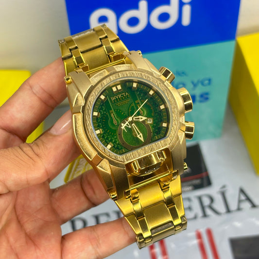 INVICTA BOLT ZEUS ACERO PARA HOMBRE FONDO VERDE REF-DV
