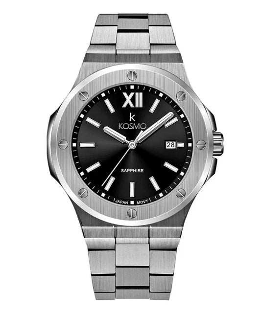 RELOJ KOSMO 501-7 – Acero 316L, Cristal de Zafiro, Esfera Negra , 5ATM