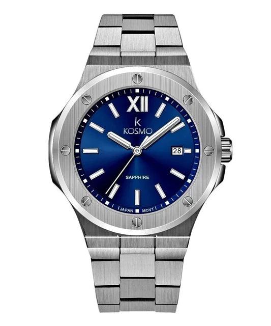 RELOJ KOSMO 501-7 – Acero 316L, Cristal de Zafiro, Esfera Negra , 5ATM