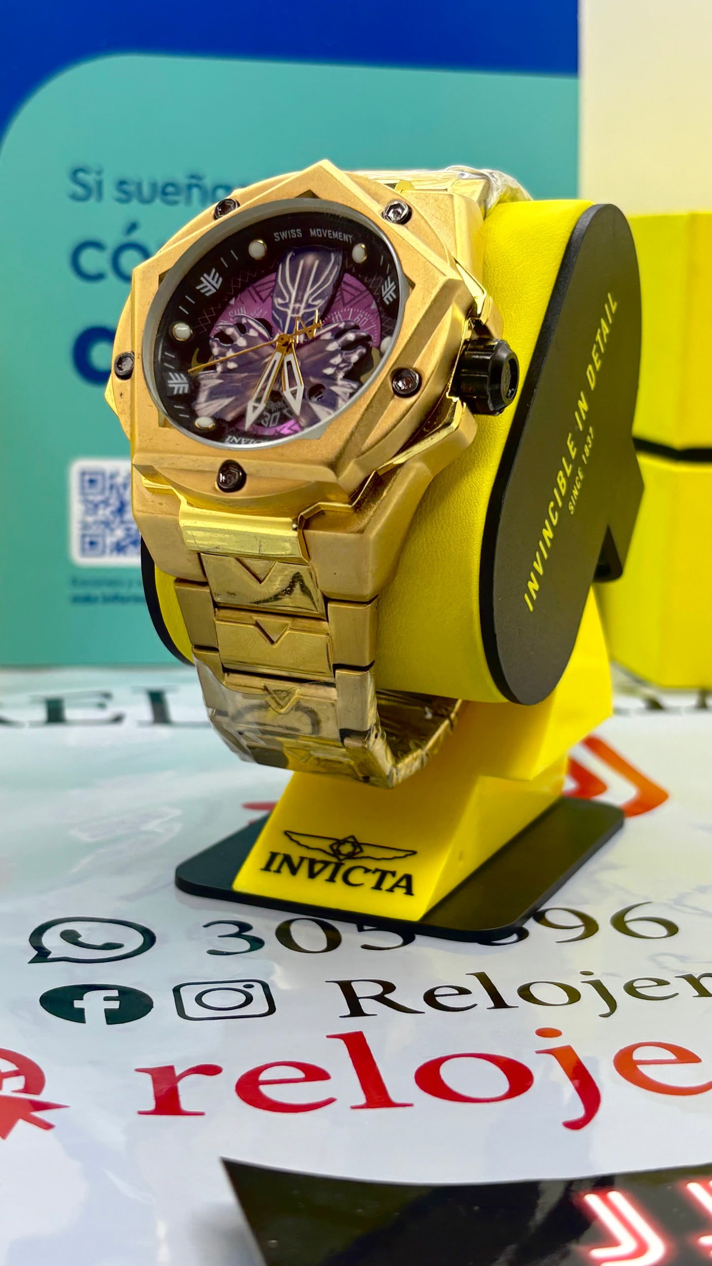 INVICTA PARA HOMBRE PANTERA NEGRA REF-DDML