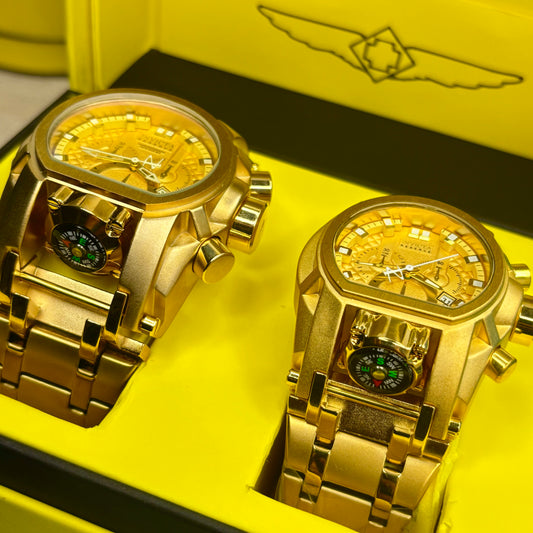 PAREJA  INVICTA BOLT ZEUS ACERO HOMBRE Y DAMA REF-DD