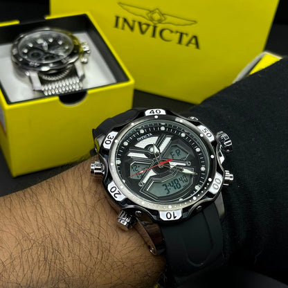 INVICTA DOBLE HORA SUMERGIBLE PARA HOMBRE REF-1837-NPN