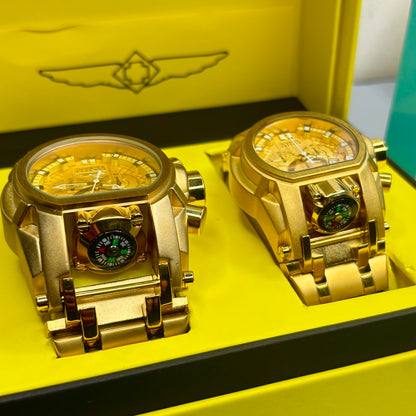 PAREJA  INVICTA BOLT ZEUS ACERO HOMBRE Y DAMA REF-DD