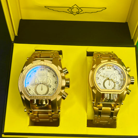 PAREJA  INVICTA BOLT ZEUS ACERO HOMBRE Y DAMA REF-DB