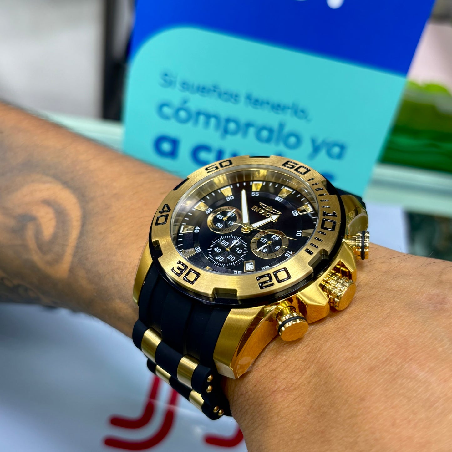 INVICTA PRO DIVER ORIGINAL ALTA GAMA PARA HOMBRE REF- REF- 22340 - oro negro