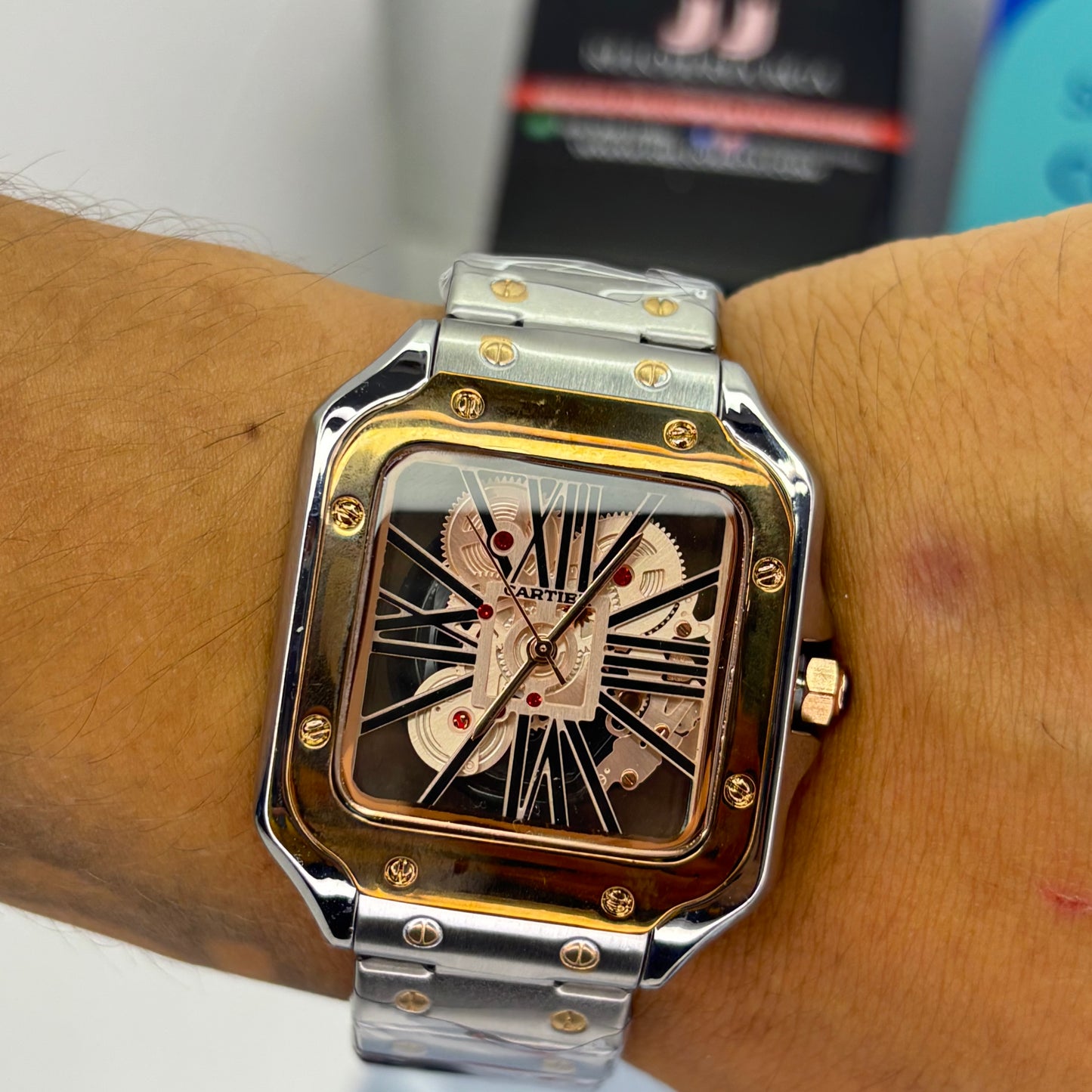 CARTIER SKELETON SANTOS PARA HOMBRE REF-POR