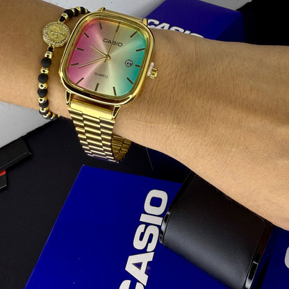 CASIO UNISEX RETRO TORNASOL ANALOGO-DORADO