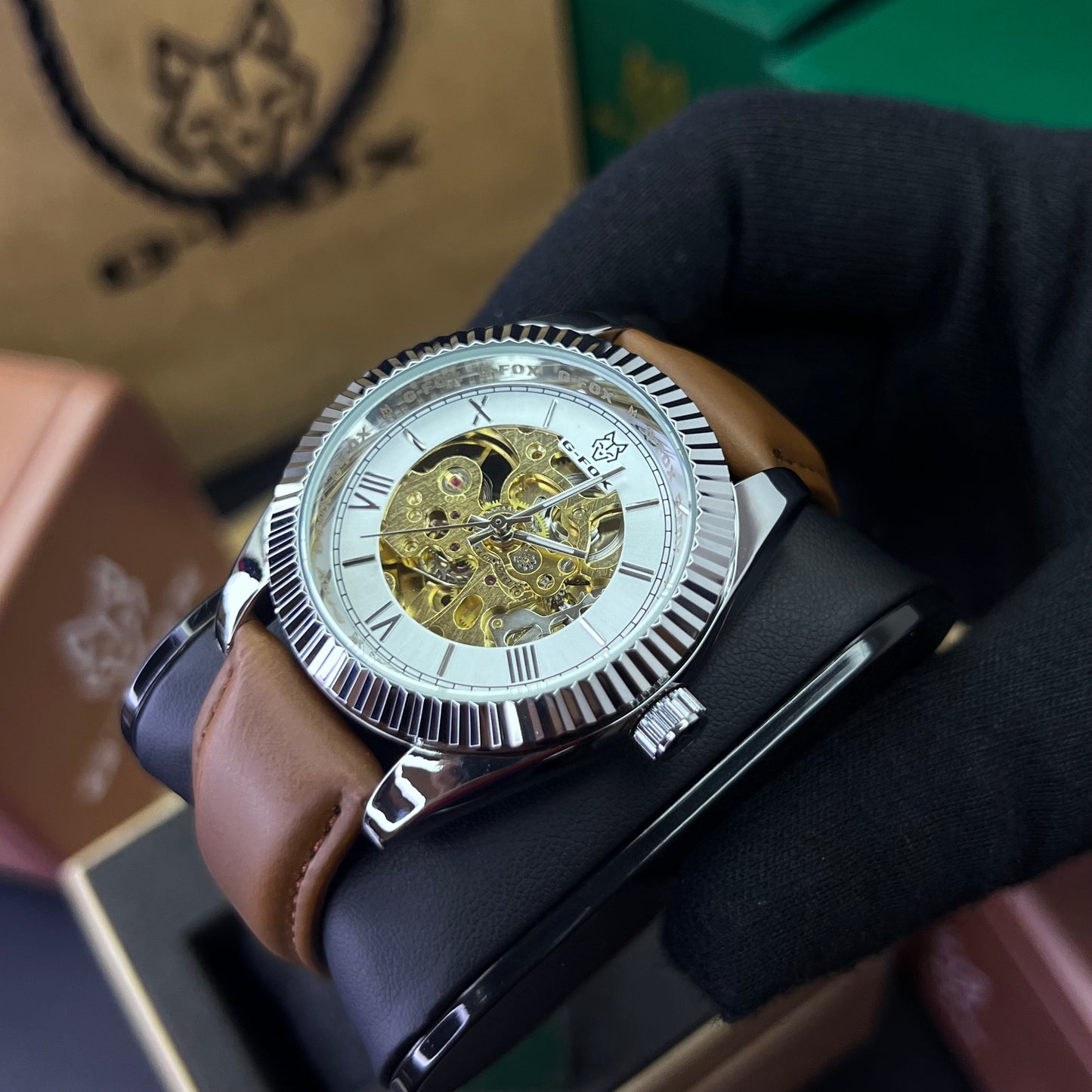 G FOX ORIGINAL x RLX SUMERGIBLE PARA HOMBRE AUTOMATICO REF-PRESIDENT 22013-CPB