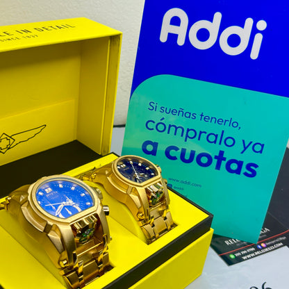 PAREJA  INVICTA BOLT ZEUS ACERO HOMBRE Y DAMA REF-DA