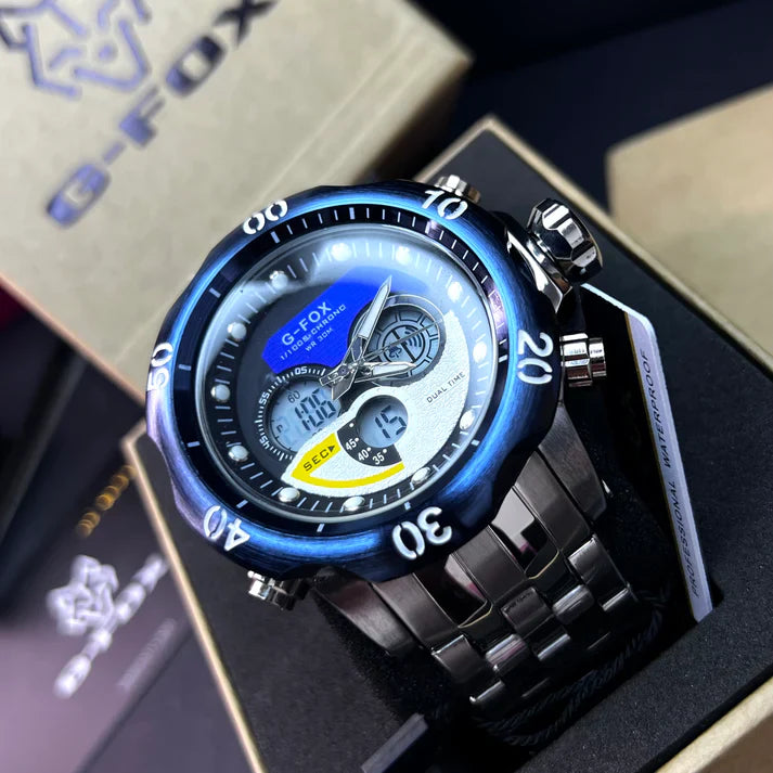 G FOX ORIGINAL DOBLE HORA POR INVICTA SUMERGIBLE PARA HOMBRE REF-1976-PA