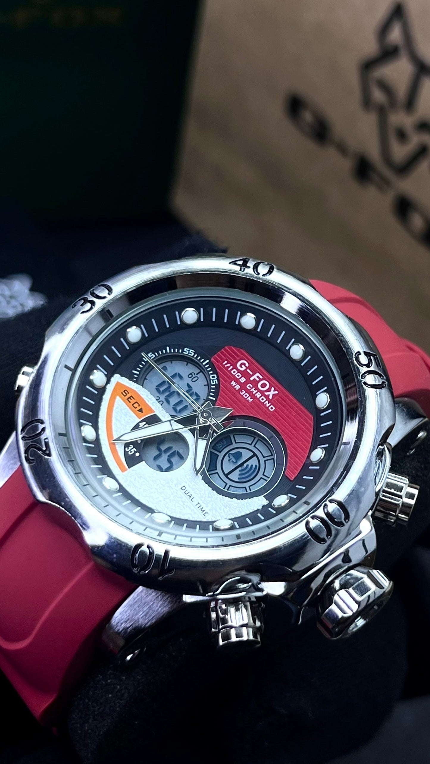 G FOX ORIGINAL DOBLE HORA POR INVICTA SUMERGIBLE PARA HOMBRE REF-1976G2-R