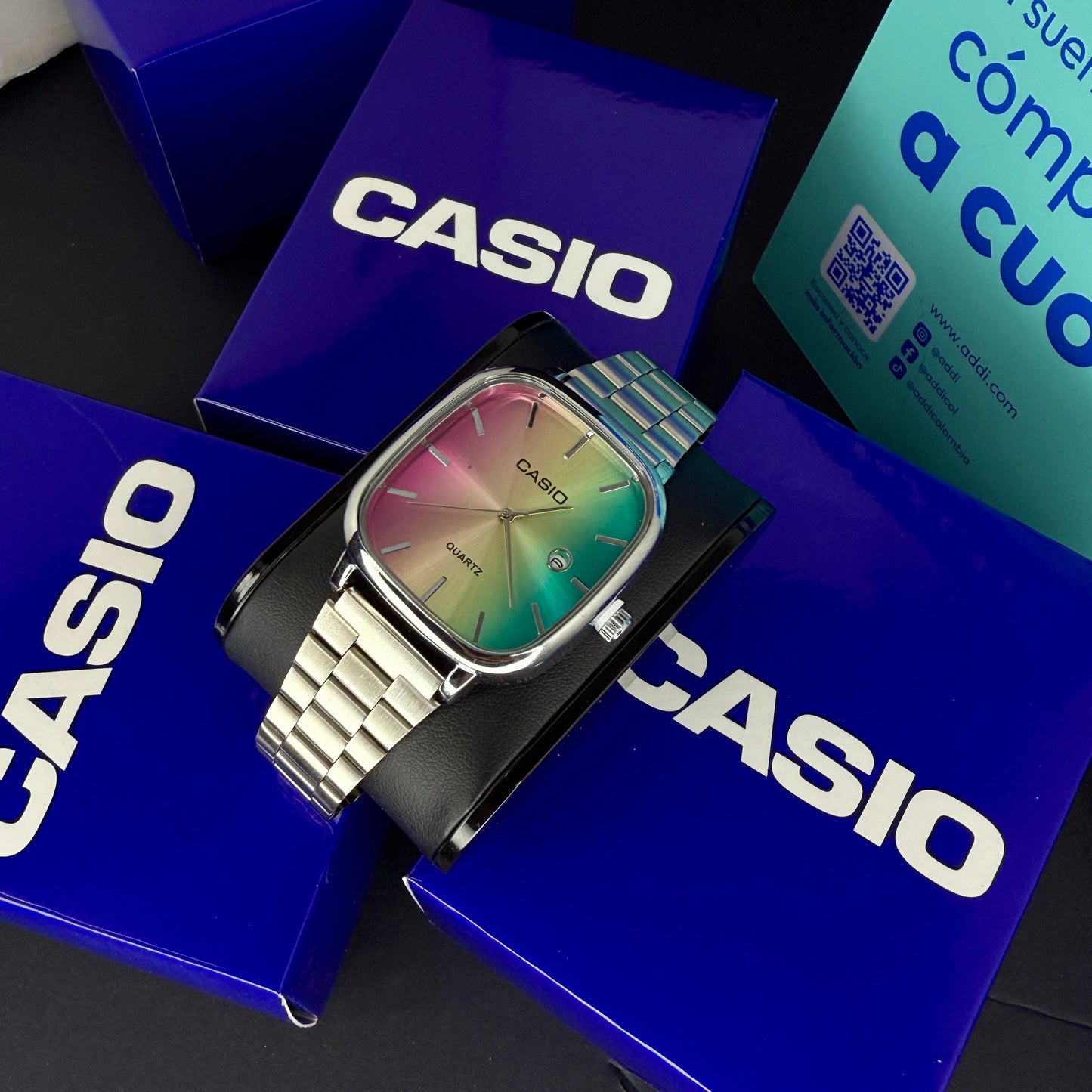 CASIO UNISEX RETRO TORNASOL ANALOGO-PLATEADO
