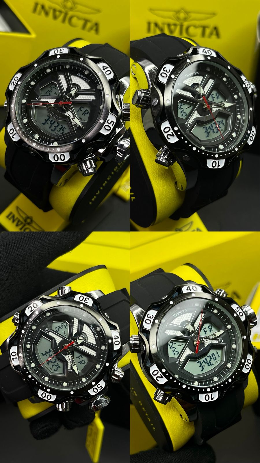 INVICTA DOBLE HORA SUMERGIBLE PARA HOMBRE REF-1837-NPN