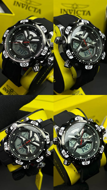 INVICTA DOBLE HORA SUMERGIBLE PARA HOMBRE REF-1837-NPN