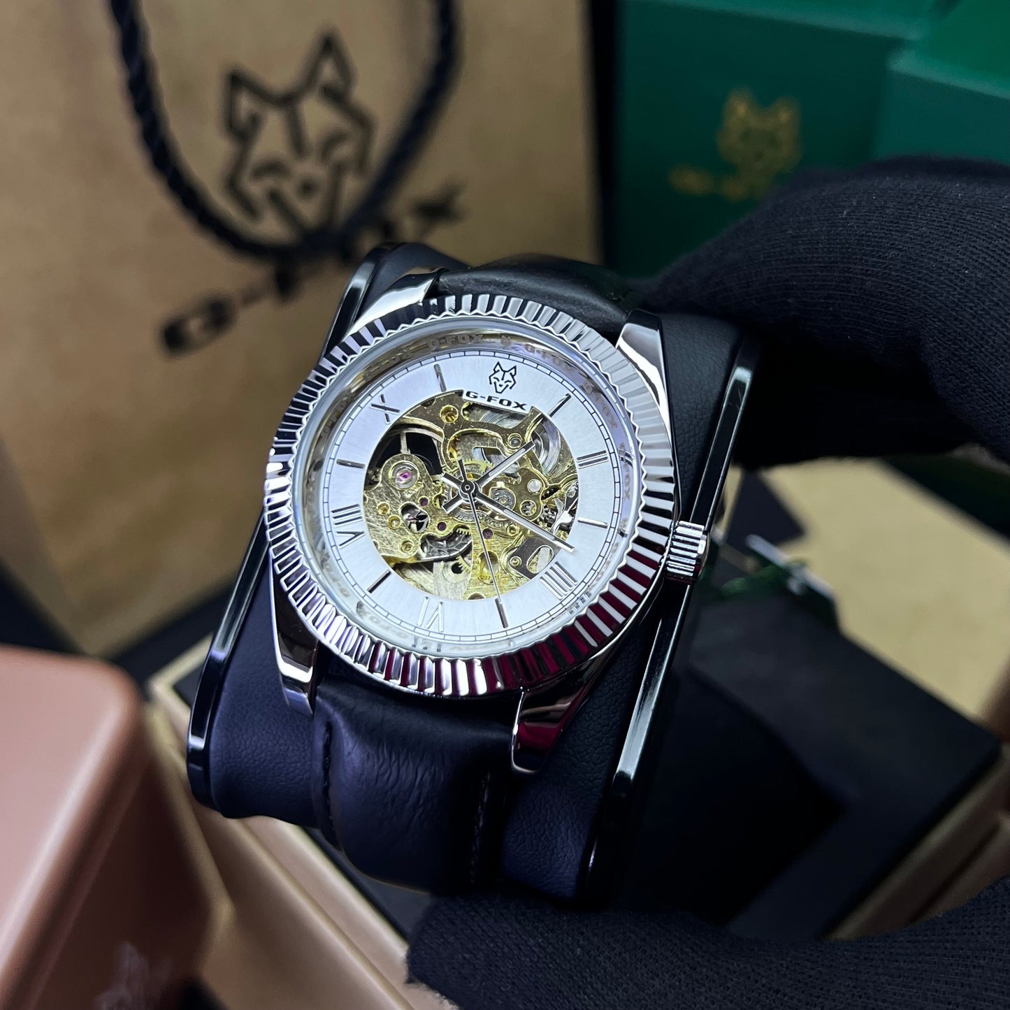 G FOX ORIGINAL x RLX SUMERGIBLE PARA HOMBRE AUTOMATICO REF-PRESIDENT 22013-NPB