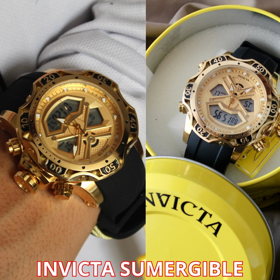 INVICTA DOBLE HORA SUMERGIBLE PARA HOMBRE REF-1837-DD