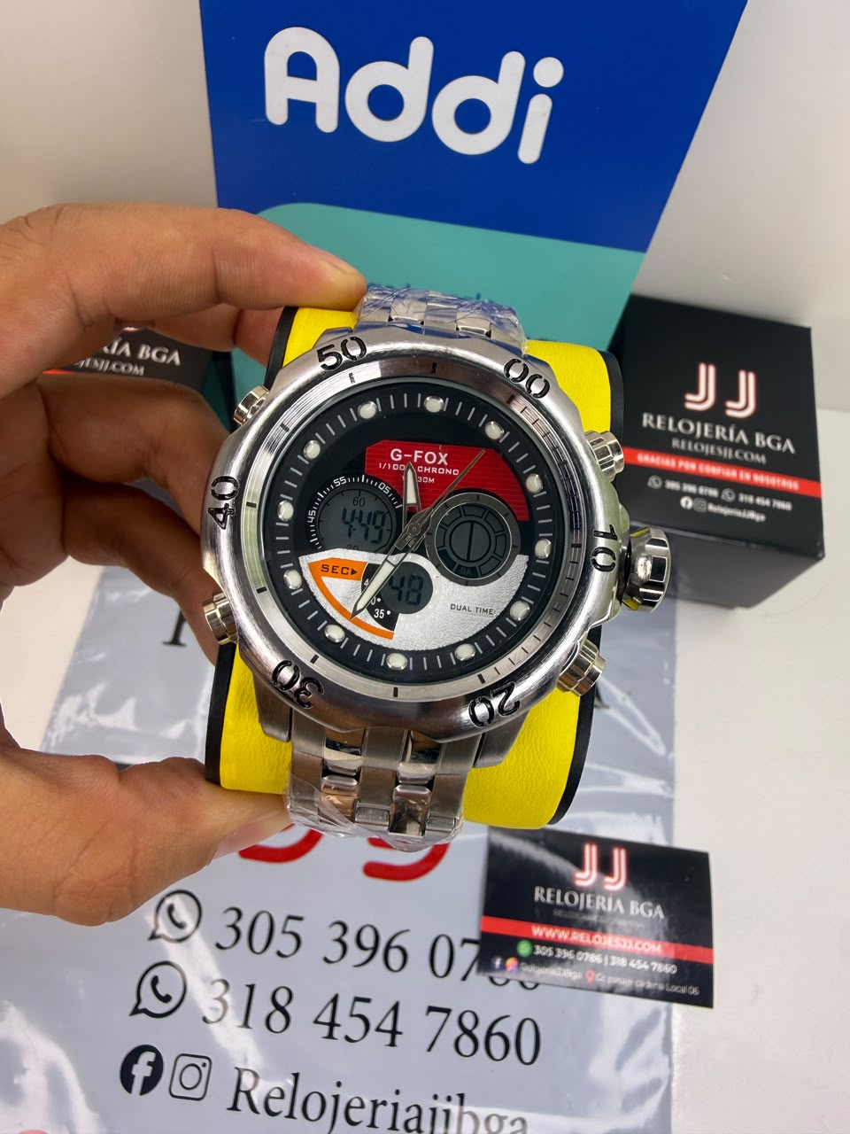 G FOX ORIGINAL DOBLE HORA POR INVICTA SUMERGIBLE PARA HOMBRE REF-1976-PR