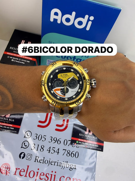 G FOX ORIGINAL DOBLE HORA POR INVICTA SUMERGIBLE PARA HOMBRE REF-1976-BD