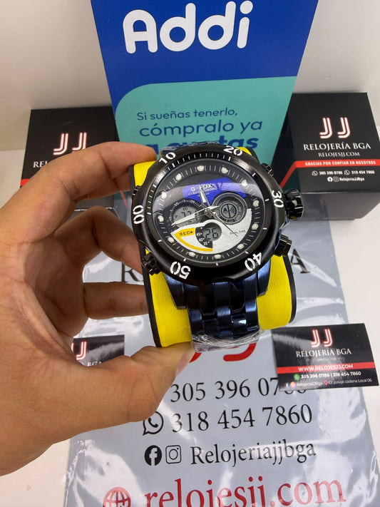 G FOX ORIGINAL DOBLE HORA POR INVICTA SUMERGIBLE PARA HOMBRE REF-1976-A