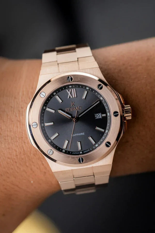 RELOJ KOSMO 501-7 – Acero 316L, Cristal de Zafiro, Esfera Negra , 5ATM