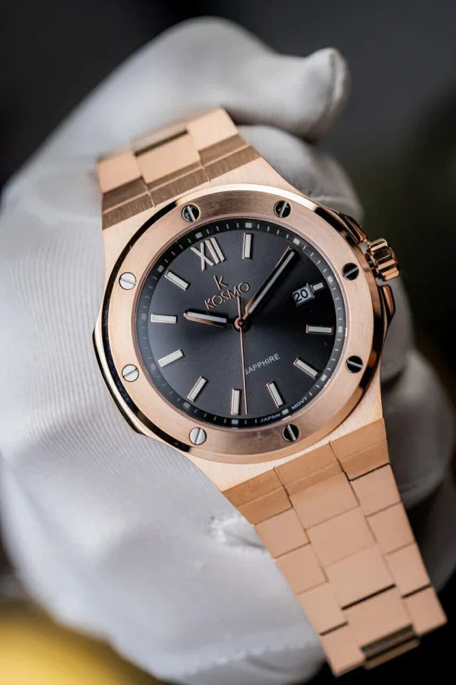 RELOJ KOSMO 501-7 – Acero 316L, Cristal de Zafiro, Esfera Negra , 5ATM