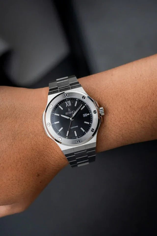 RELOJ KOSMO 501-7 – Acero 316L, Cristal de Zafiro, Esfera Negra , 5ATM