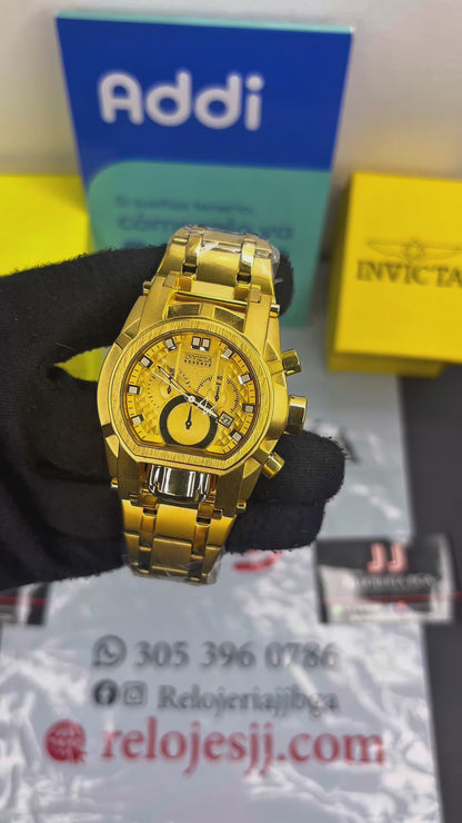 INVICTA BOLT ACERO PARA DAMA FONDO DORADO  REF-DD